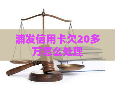 浦发信用卡欠20多万怎么处理