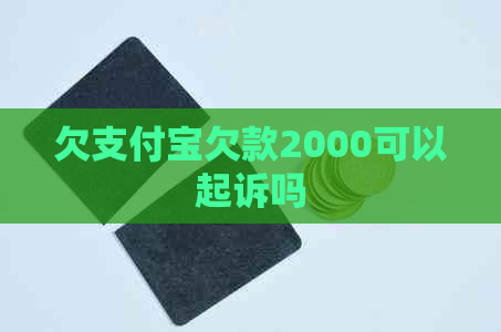 欠支付宝欠款2000可以起诉吗