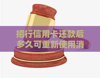 招行信用卡还款后多久可重新使用消费