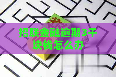 招联金融逾期3千块钱怎么办