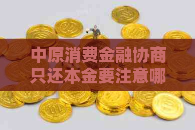 中原消费金融协商只还本金要注意哪些问题