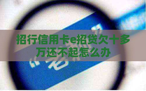 招行信用卡e招贷欠十多万还不起怎么办