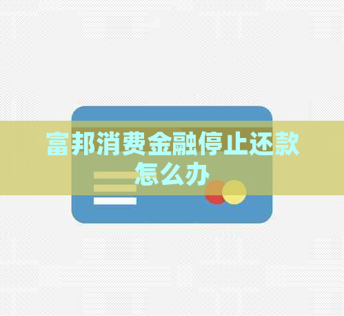 富邦消费金融停止还款怎么办