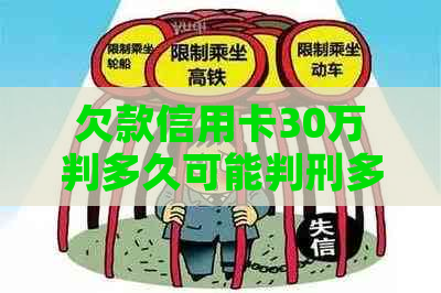 欠款信用卡30万判多久可能判刑多久