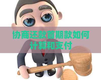 协商还款首期款如何计算和支付