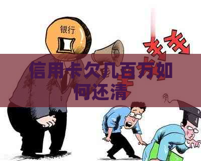 信用卡欠几百万如何还清