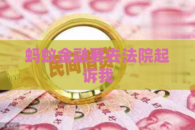 蚂蚁金融要去法院起诉我