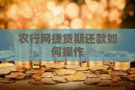 农行网捷贷期还款如何操作