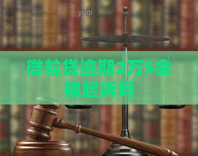 微粒贷逾期2万5会被起诉吗