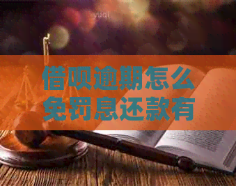 借呗逾期怎么免罚息还款有效方法