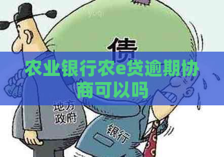 农业银行农e贷逾期协商可以吗