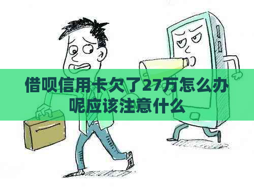 借呗信用卡欠了27万怎么办呢应该注意什么