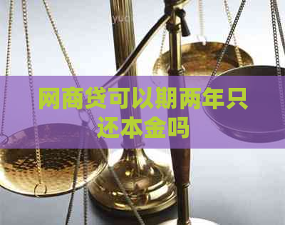 网商贷可以期两年只还本金吗