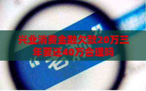 兴业消费金融欠款20万三年要还40万合理吗