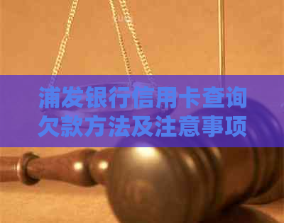 浦发银行信用卡查询欠款方法及注意事项