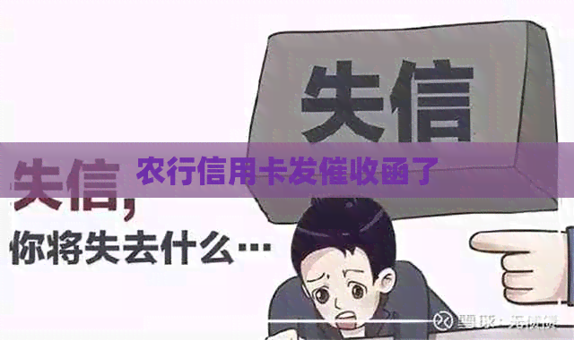 农行信用卡发函了