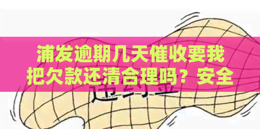 浦发逾期几天要我把欠款还清合理吗？安全吗？