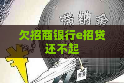 欠招商银行e招贷还不起