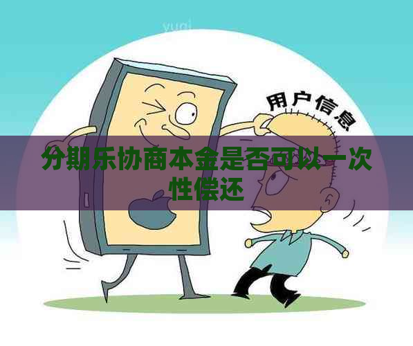 协商本金是否可以一次性偿还