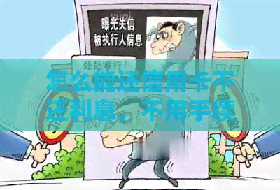 怎么能还信用卡不还利息，不用手续费，提额和收款