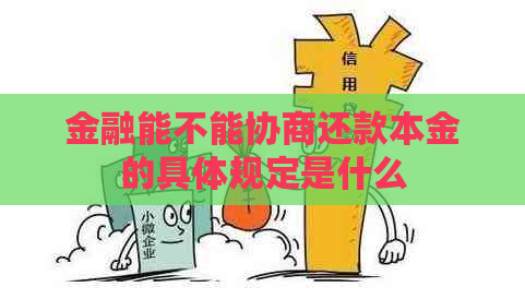 金融能不能协商还款本金的具体规定是什么