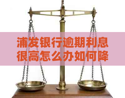 浦发银行逾期利息很高怎么办如何降低逾期利息