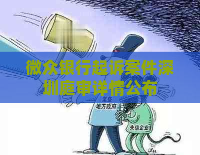 微众银行起诉案件深圳庭审详情公布