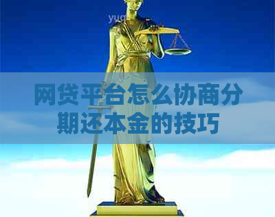 网贷平台怎么协商分期还本金的技巧