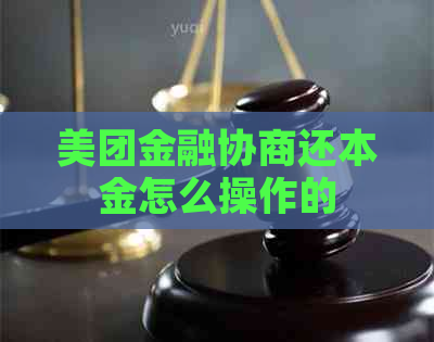 美团金融协商还本金怎么操作的