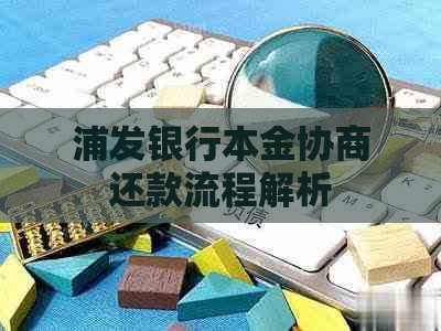 浦发银行本金协商还款流程解析