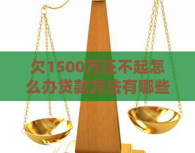 欠1500万还不起怎么办贷款方法有哪些