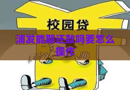 浦发能期还款吗要怎么操作