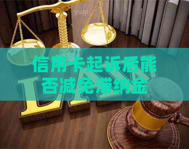 信用卡起诉后能否减免滞纳金