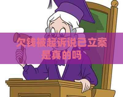 欠钱被起诉说已立案是真的吗