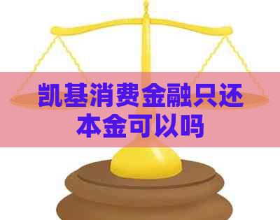 凯基消费金融只还本金可以吗