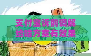 支付宝诉前调解给啥方案有效果