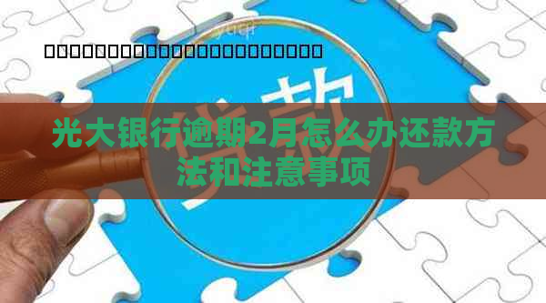 光大银行逾期2月怎么办还款方法和注意事项