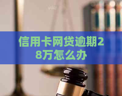 信用卡网贷逾期28万怎么办