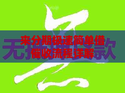 来分期极速简单借流程详解
