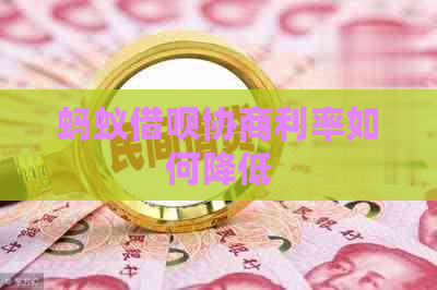 蚂蚁借呗协商利率如何降低