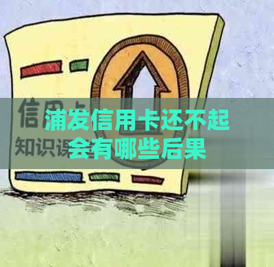 浦发信用卡还不起会有哪些后果