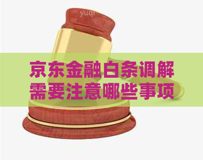 京东金融白条调解需要注意哪些事项