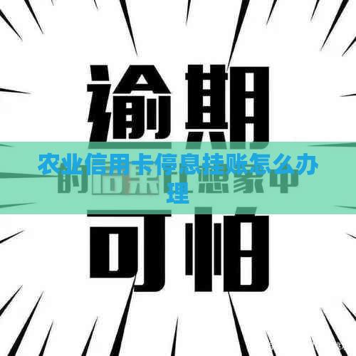 农业信用卡停息挂账怎么办理