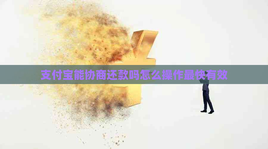 支付宝能协商还款吗怎么操作最快有效