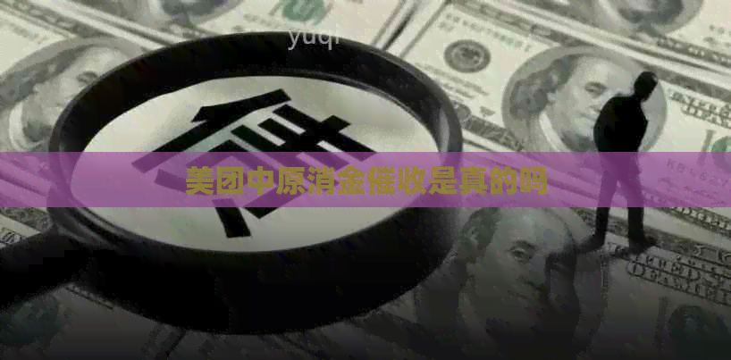 美团中原消金是真的吗