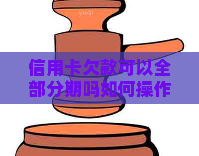 信用卡欠款可以全部分期吗如何操作
