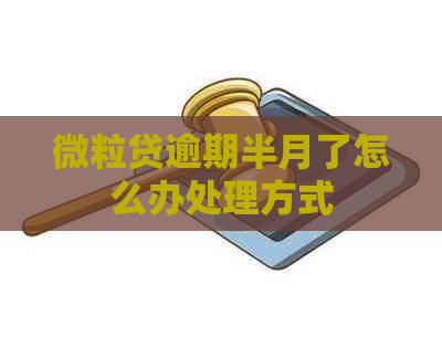 微粒贷逾期半月了怎么办处理方式