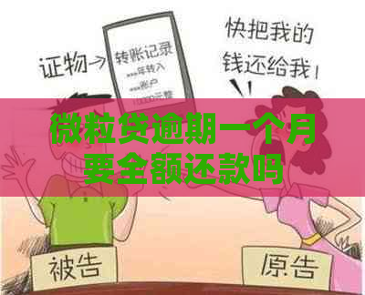 微粒贷逾期一个月要全额还款吗