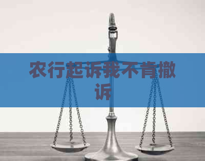 农行起诉我不肯撤诉