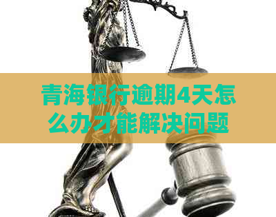 青海银行逾期4天怎么办才能解决问题